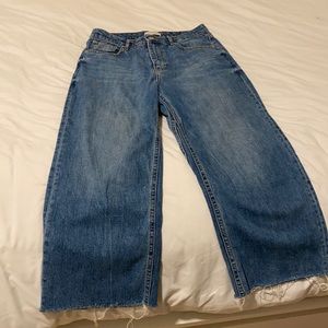 Zara wide leg cropped jeans